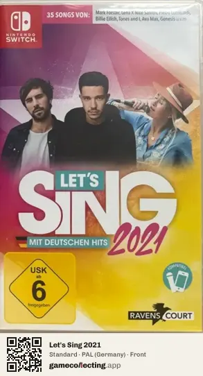 Let's Sing 2021 Nintendo Switch, Germany box front