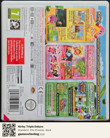 Kirby: Triple Deluxe Nintendo 3DS, France box back