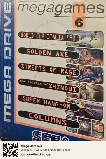 Mega Games 6 Sega Mega Drive / Genesis, United Kingdom box front