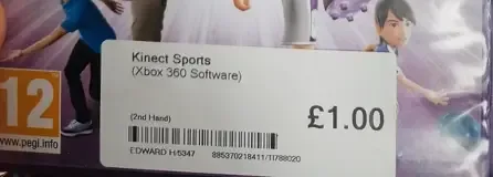 Kinect Sports, the PEGI square on its front