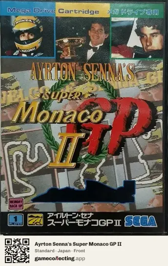 Ayrton Senna's Super Monaco GP II Sega Mega Drive / Genesis, Japan box front