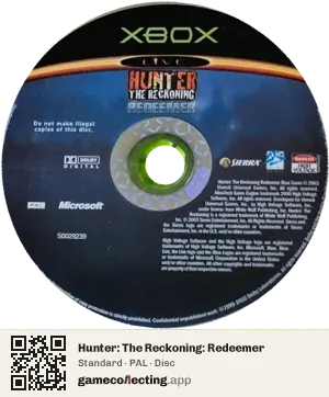 Hunter: The Reckoning: Redeemer Xbox, PAL disc