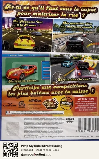 Pimp My Ride: Street Racing PlayStation 2, France box back
