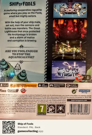 Ship of Fools PlayStation 5, PAL box back