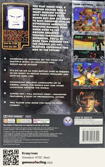 Krazy Ivan PlayStation, NTSC box back