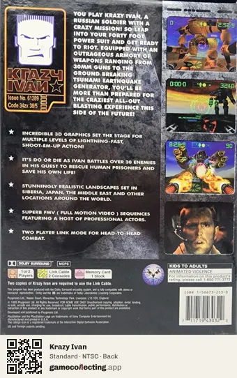 Krazy Ivan PlayStation, NTSC box back