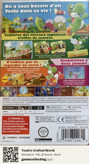 Yoshi's Crafted World Nintendo Switch, France box back