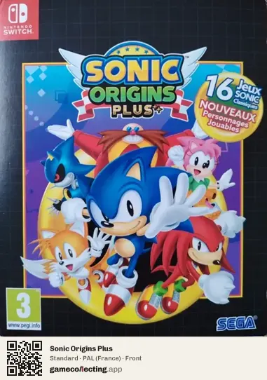 Sonic Origins Plus Nintendo Switch, France box front
