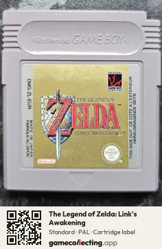 The Legend of Zelda: Link's Awakening Game Boy, PAL cartridge label
