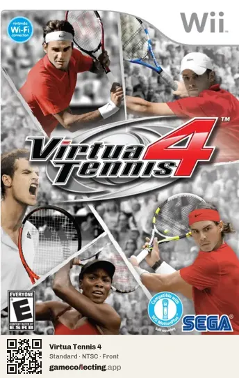 Virtua Tennis 4 Nintendo Wii, NTSC box front