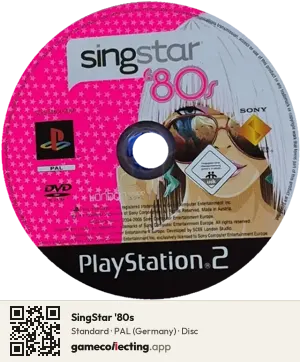 SingStar '80s PlayStation 2, PAL disc