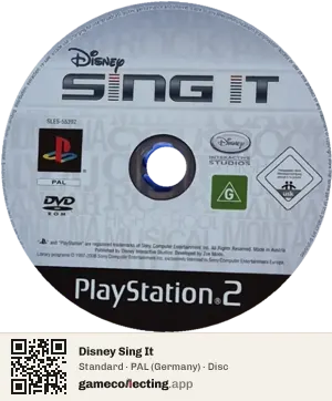 Disney Sing It PlayStation 2, PAL disc