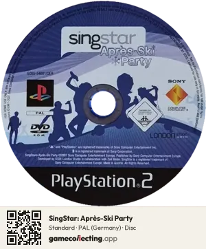 SingStar: Après-Ski Party PlayStation 2, PAL disc