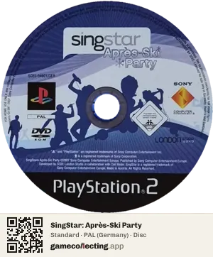 SingStar: Après-Ski Party PlayStation 2, PAL disc