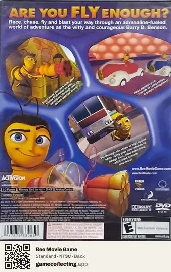 Bee Movie Game PlayStation 2, NTSC box back
