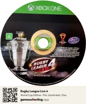 Rugby League Live 4 Xbox One, PAL disc