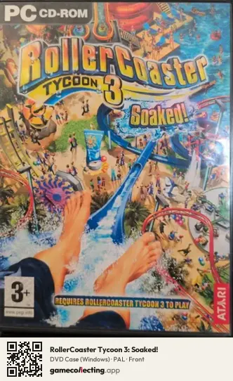 RollerCoaster Tycoon 3: Soaked! Computer, PAL box front
