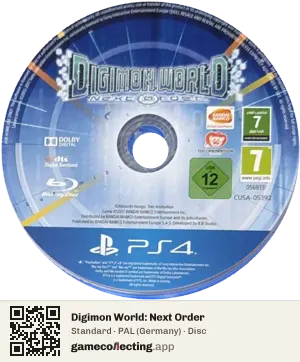 Digimon World: Next Order PlayStation 4, PAL disc