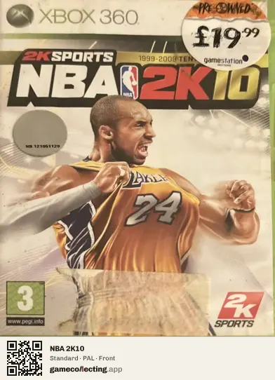 NBA 2K10 Xbox 360, PAL box front