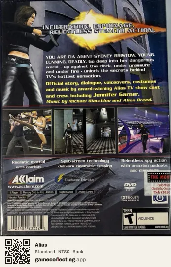 Alias PlayStation 2, NTSC box back