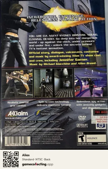 Alias PlayStation 2, NTSC box back