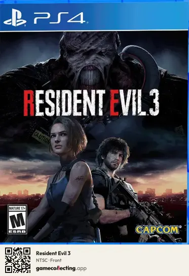 Resident Evil 3 PlayStation 4, NTSC box front