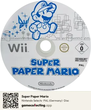 Super Paper Mario Nintendo Wii, PAL disc