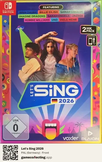 Let's Sing 2026 Nintendo Switch, Germany box front