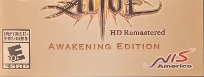 The Alliance Alive HD Remastered, the ESRB box on its front