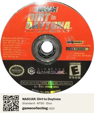 NASCAR: Dirt to Daytona Nintendo GameCube, NTSC disc