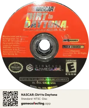 NASCAR: Dirt to Daytona Nintendo GameCube, NTSC disc