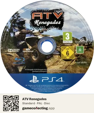 ATV Renegades PlayStation 4, PAL disc