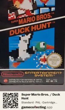 Super Mario Bros. / Duck Hunt Nintendo Entertainment System, PAL cartridge label