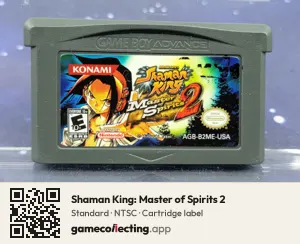 Shaman King: Master of Spirits 2 Game Boy Advance, NTSC cartridge label