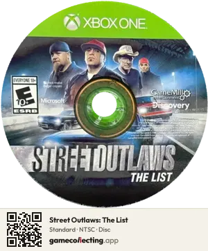 Street Outlaws: The List Xbox One, NTSC disc