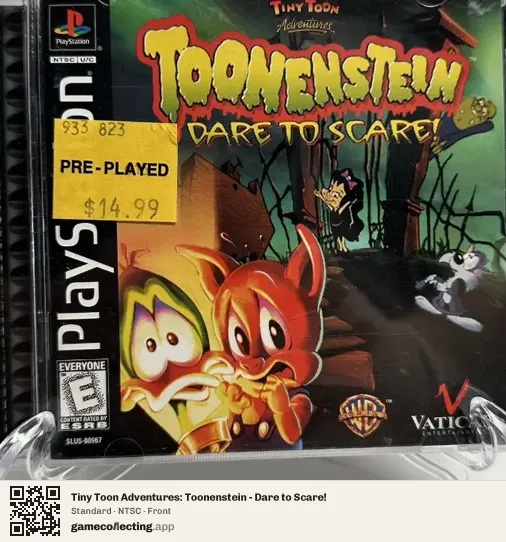Tiny Toon Adventures: Toonenstein - Dare to Scare! PlayStation, NTSC box front