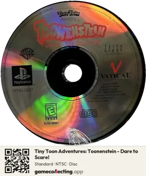 Tiny Toon Adventures: Toonenstein - Dare to Scare! PlayStation, NTSC disc