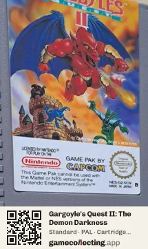 Gargoyle's Quest II: The Demon Darkness Nintendo Entertainment System, PAL cartridge label