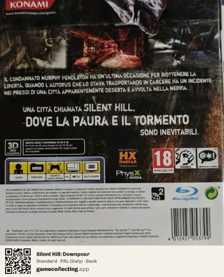 Silent Hill: Downpour PlayStation 3, Italy box back