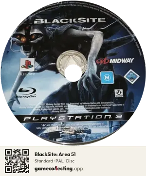 BlackSite: Area 51 PlayStation 3, PAL disc