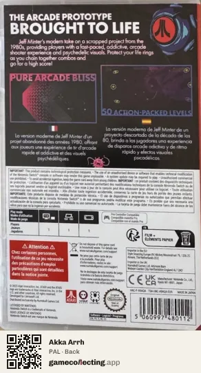 Akka Arrh Nintendo Switch, PAL box back
