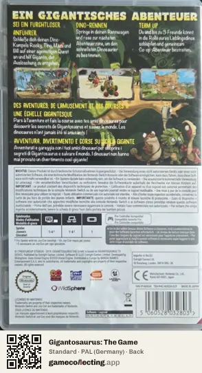 Gigantosaurus: The Game Nintendo Switch, Germany box back