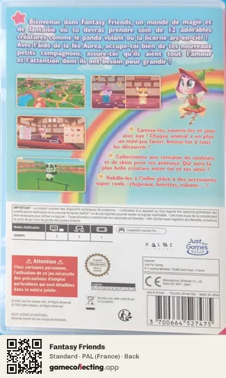 Fantasy Friends Nintendo Switch, France box back