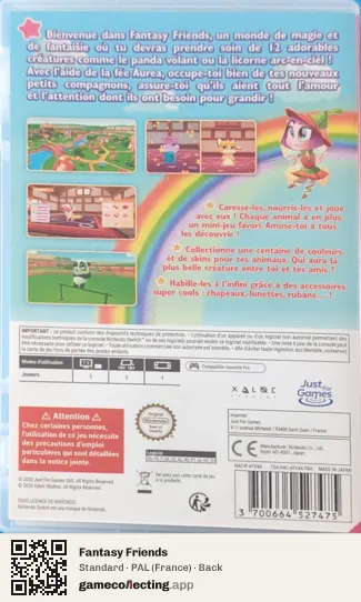 Fantasy Friends Nintendo Switch, France box back