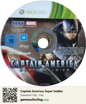 Captain America: Super Soldier Xbox 360, PAL disc