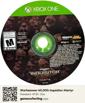 Warhammer 40,000: Inquisitor: Martyr Xbox One, NTSC disc