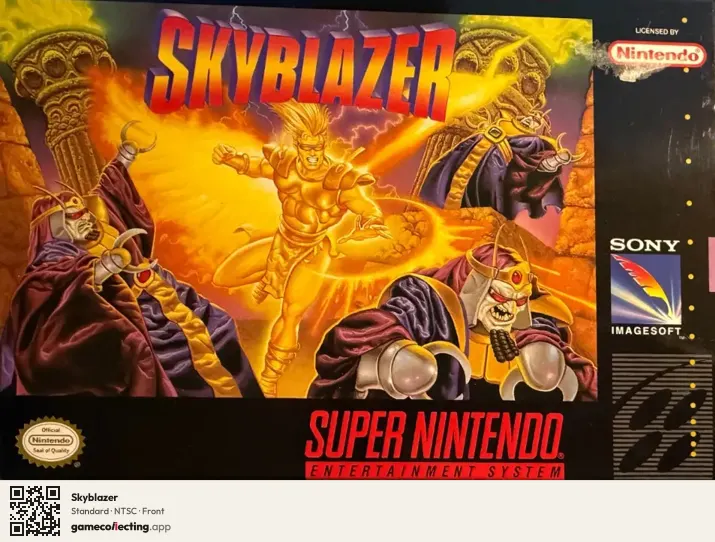 Skyblazer Super Nintendo Entertainment System, NTSC box front