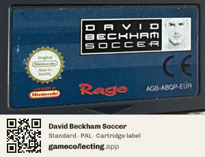 David Beckham Soccer Game Boy Advance, PAL cartridge label