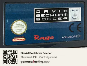 David Beckham Soccer Game Boy Advance, PAL cartridge label