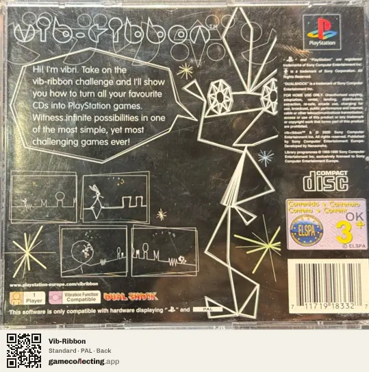 Vib-Ribbon PlayStation, PAL box back